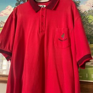 Vintage Par 5 Golfwear Red Polo Shirt XXL | Redskins Golf Embroidered
